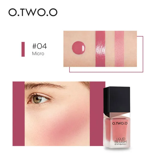 O.TWO.O Makeup Facial Liquid Blusher Sleek Silky Paleta De Blush Long Lasting Natural Cheek Blush Face Contour Make Up - Цвет: 04