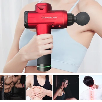 

2500 mAh 3 Gears 6 Heads Percussion Therapy Electric Vibrating Muscle Professional Body Massager Relax Muscle tools Massage Gun