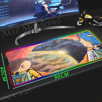 

XGZ Anime Morty Gaming Mouse Pad RGB LED Lighting 7 Colorful Mousepad 25x35cm 35x90cm Keyboard Rick Mice Mat for Csgo