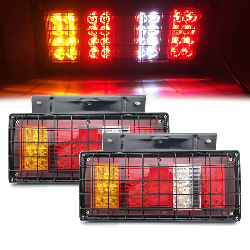 

2x 12V /24V Waterproof Car Truck LED Rear Tail Light Warning Lights Rear Lamp For ISUZU Elf Truck NPR NKR NHR 1984-up.