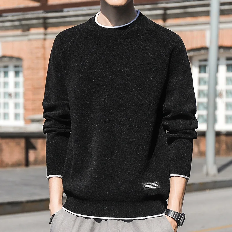 

UCAK Brand Wool Sweater Men Clothes Streetwear Solid Color Pullover Pull Homme Autumn Winter O-Neck Casua Sweater Clothing U1135