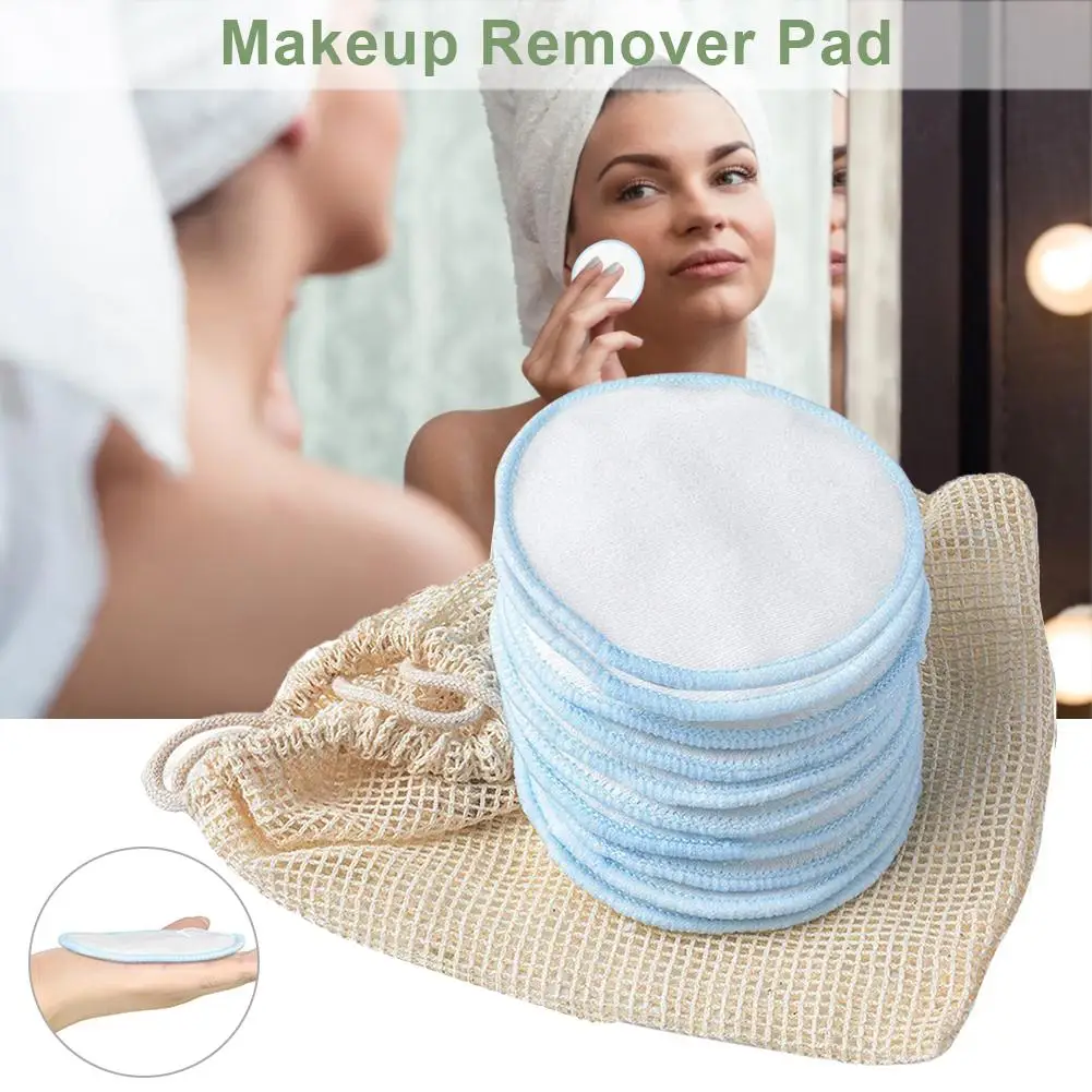 

Reusable Cotton Makeup Remover Pads Three Layer Wipe Pads Nail Art Cleaning Pads Washable With Laundry Bag