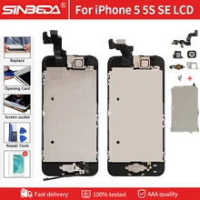 ЖК-дисплей качества AAA для iPhone 5 5s se 5c, ЖК-дисплей, сенсорный экран, дигитайзер с кнопкой, фронтальная камера для iPhone 5, полная сборка, ЖК-диспле...