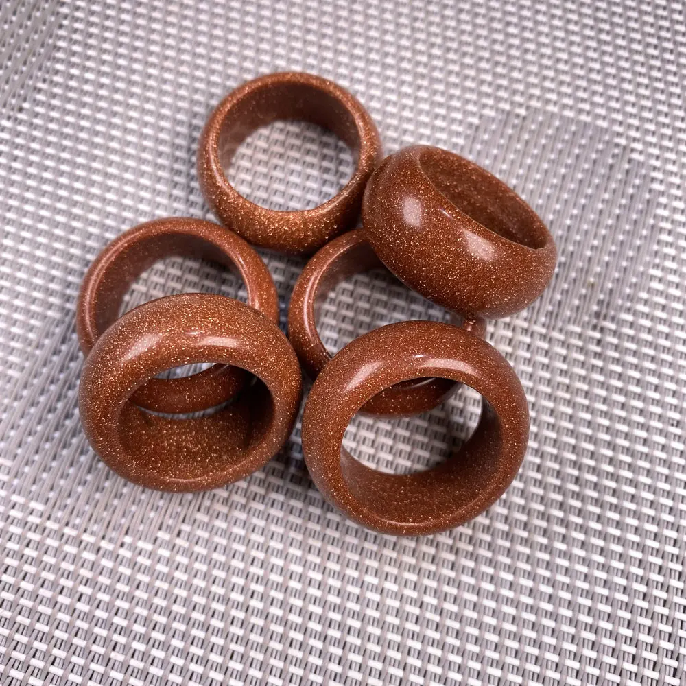 Natural stone rings jewelry a diversity of stones two kinds of models Unisex Circle Natural Stone Finger Rings charms 12mm width finger ring