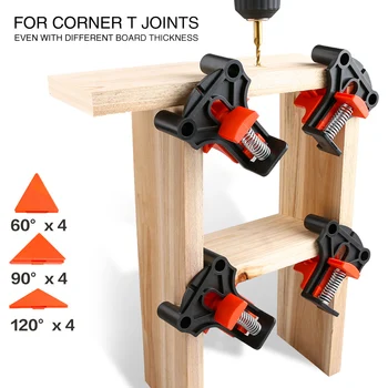 

4pcs T Joints Reusable Carpenter Multifunctional Multi Angle Corner Clamp DIY Home Quick Fixed Woodworking Fixture Locator