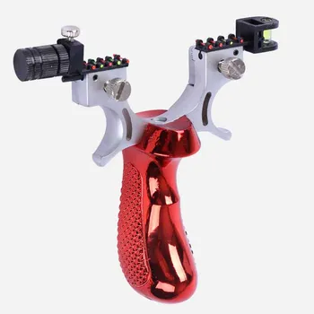 

New Powerful Slingshot Alloy Catapult with Laser Light Sight Level Hunting Outdoor Shooting with Flat Rubber Band