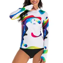 Женский Рашгард с длинным рукавом, купальник для серфинга, две части, Рашгард на молнии UPF50