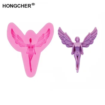 

Angel Wings Little Girl Fondant Silicone Mold, Chocolate Mold, Cake Dessert Mold, Kitchen Baking Tools, Jelly Pudding Cookie Mol