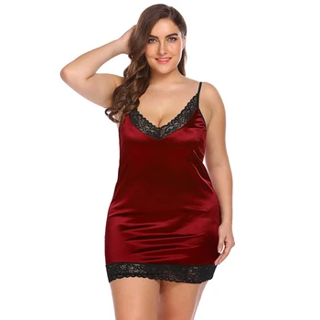 

Sexy sling lace sleepwear sexy pajamas plus size nightdress bag hip fat temptation women sexy lingerie Female nightgowns