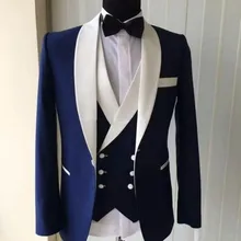 Новейшие лацканы с отворотом для шафера одна кнопка Свадебные смокинги жениха Мужские костюмы Свадебные/Выпускной/ужин лучший мужской блейзер(куртка+ жилет+ брюки