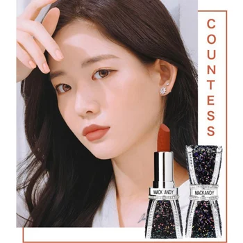 

Bowknot-shape Diamond Matte Lipstick Makeup Non-stick Waterproof Long-lasting Velvet Lipstick Lip Tint Cosmetic