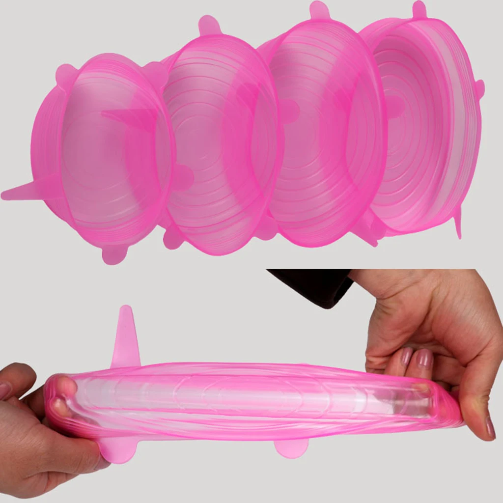 Silicone Stretch Lids Reusable Durable and Expandable to Fit Various Sizes and Shapes of Containers for Keeping Food Fresh
