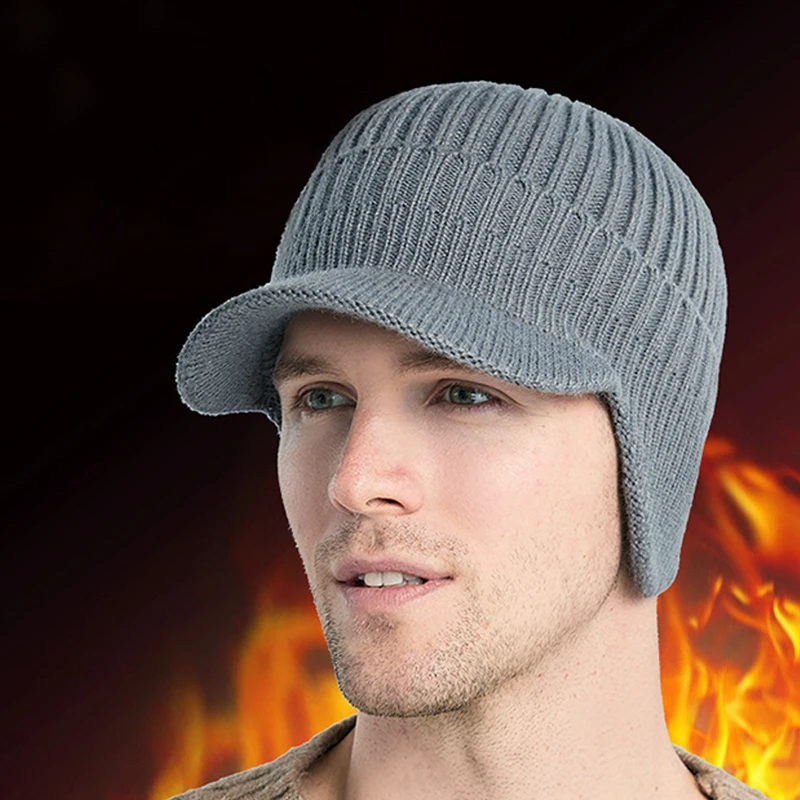 Warm Ear Protection Knitted Hat Male 