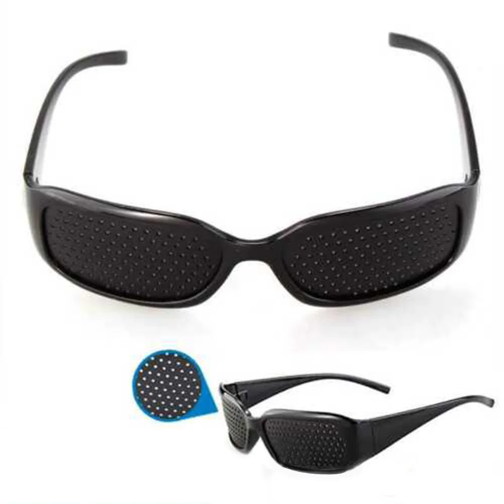 

1 pair Eye Glasses Stenopeici Bates Method Man Woman Training View for Pinhole Black Relax the tension for cataract treatment
