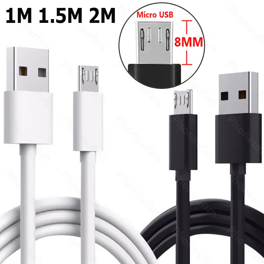 1 м/1,5 м/150 см/2 м/200 см 8 мм Длинный Micro USB кабель для зарядного устройства 2A для Oukitel K10000 Pro K6000 K3 для Blackview BV5500 Pro|Зарядные устройства| | АлиЭкспресс