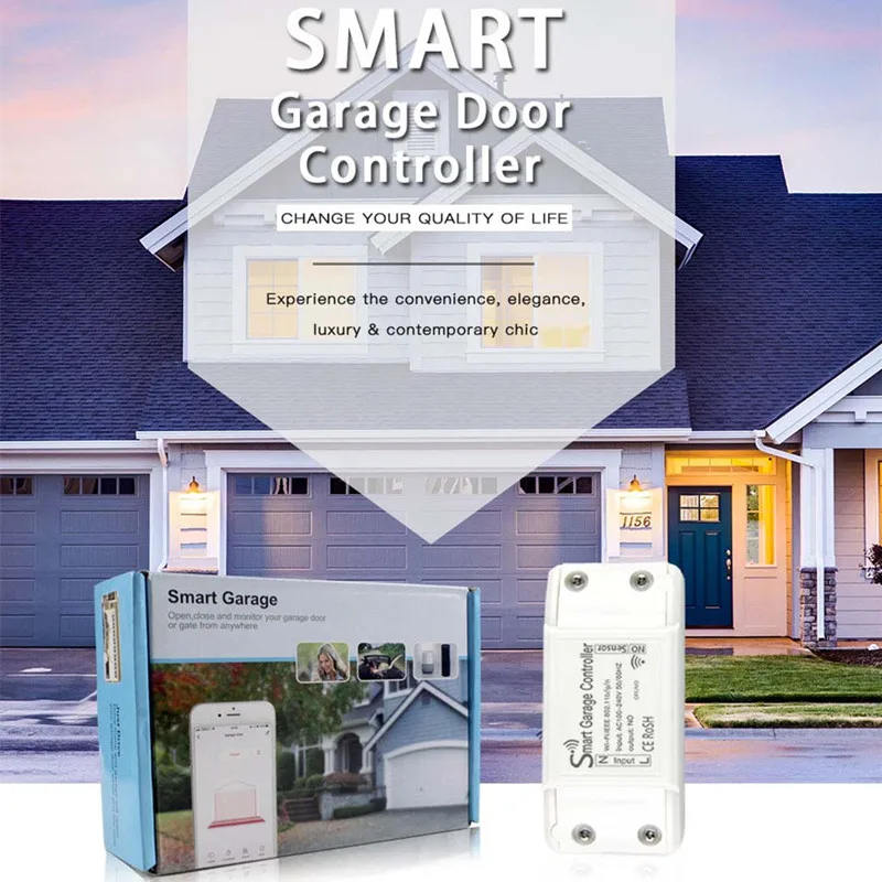 Универсальный WiFi смарт-контроллер двери гаража Smart Life/приложение Tuya дистанционного открываются закрываются монитор совместим с Alexa Echo Google Home
