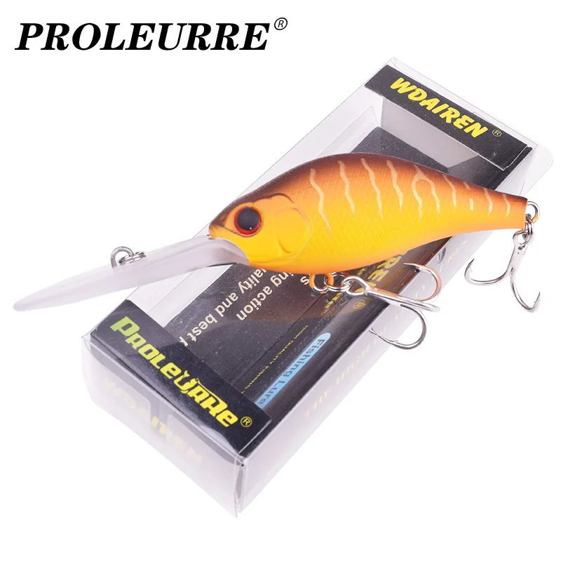 Crank Wobblers Minnow Floating Treble-Hooks Fishing-Lure Tackle-Bass-Crankbait Artificial-Bait