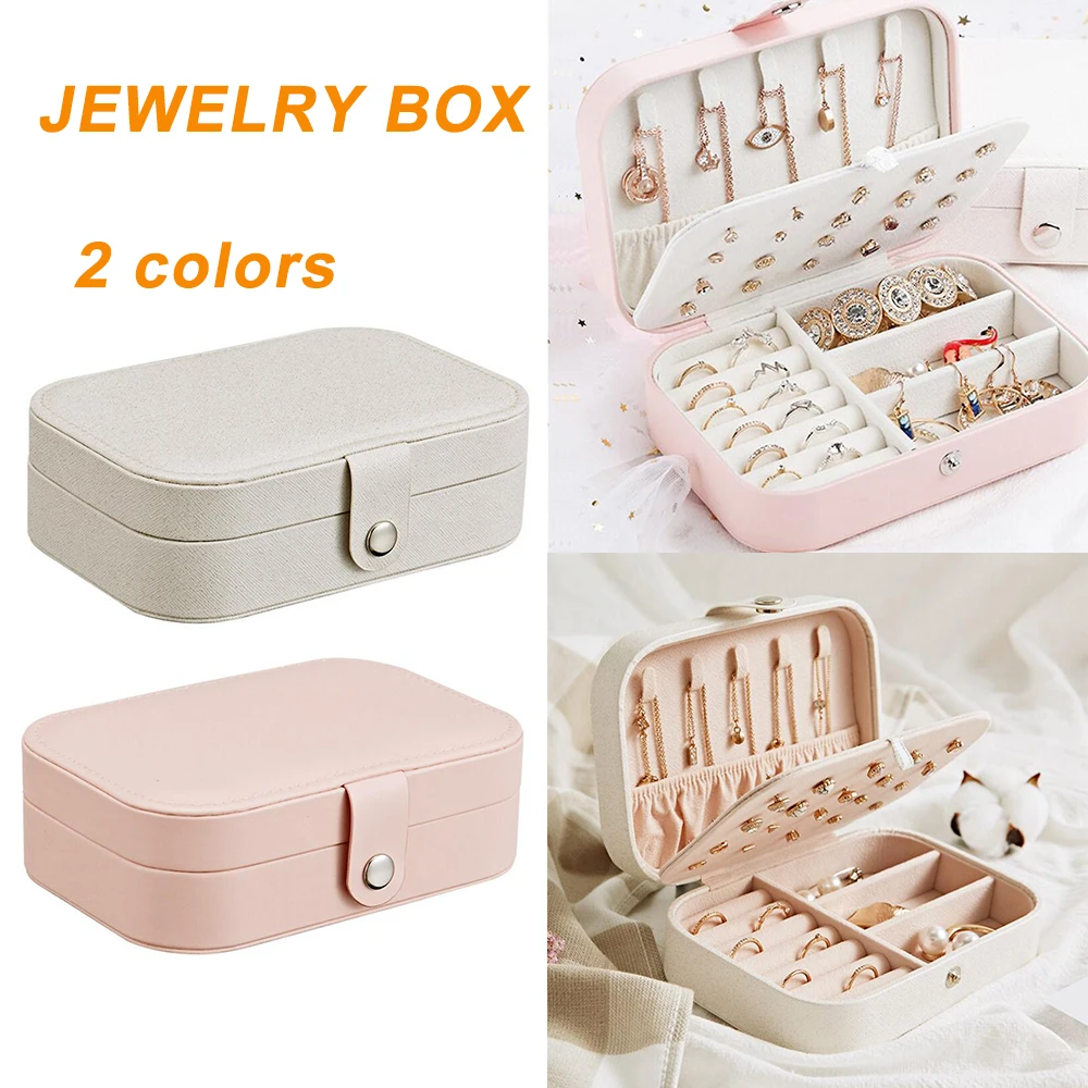 

Travel Jewelry Box Organizer Leather Jewellery Ornaments Case Storage Home Travel Girl Gift Holder Necklace 2