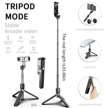 

High Quality Wireless Bluetooth Selfie Stick Tripod With Remote Palo Selfie Extendable Foldable Monopod For Iphone Action Camera