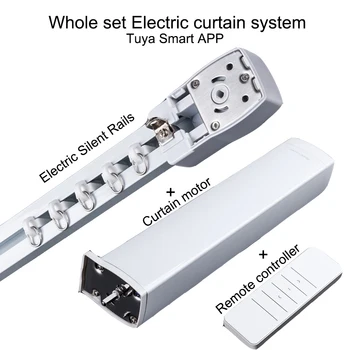 

Tuya APP Control Customizable Intelligent home Motorized Smart wifi Curtain motor With Curtain Track Work with Alexa Google Home