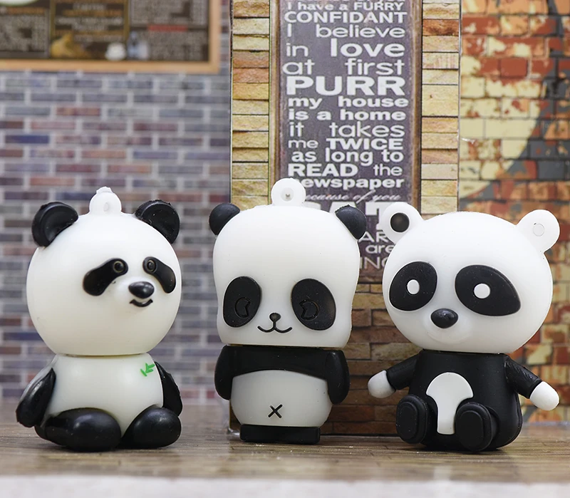 Panda pendrive 128 ГБ 256 мультфильм usb флэш накопитель 64 32 16 8 4 Флэшка памяти животных