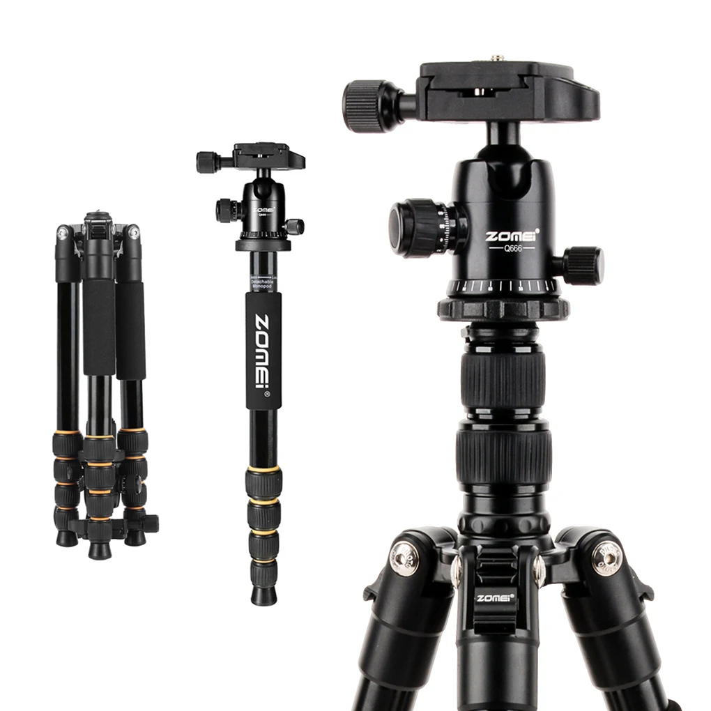 

Zomei Q666 60inch Lightweight Tripod DSLR Camera Ball Head Monopod Tripod Compact Travel Camera Stand