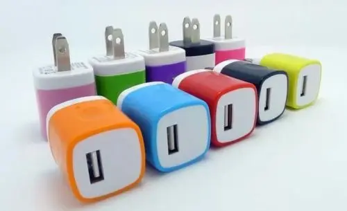 100 шт/партия 1А США штекер AC USB Пальчиковый принт адаптер питания квадратный тип домашнее зарядное устройство с одним разъемом USB для iPhone 7 5 6