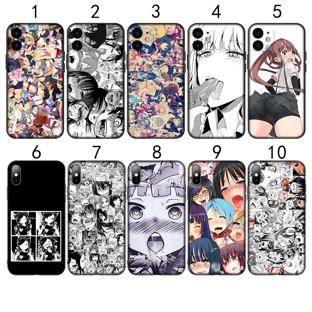 LS47 милый аниме Ahegao Забавный Мягкий силиконовый чехол для iPhone 13 12 11 X XS XR Pro Max Mini 8 7 6