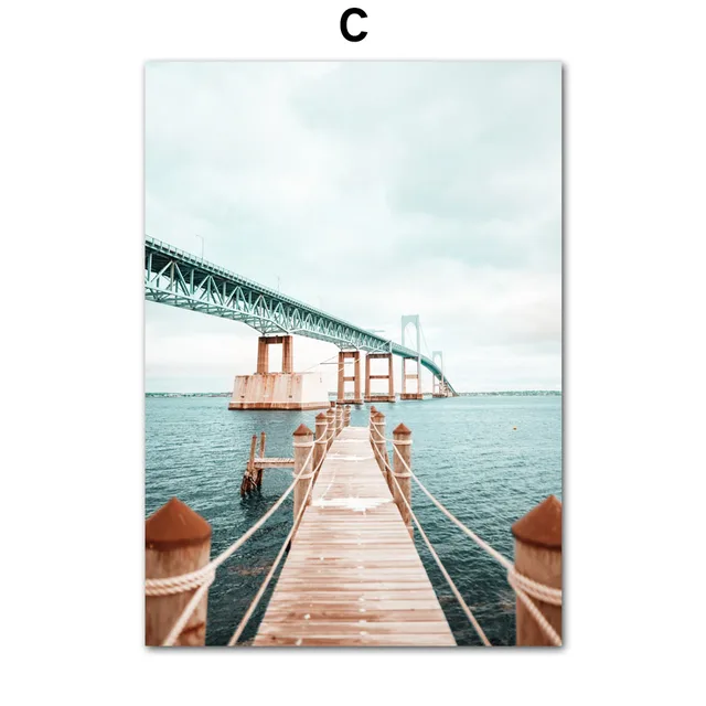 Hungary Budapest Bridge Reed Bike Sea Nordic Wall Art Canvas Painting Posters And Prints Pictures For Living Room Interior Decor C