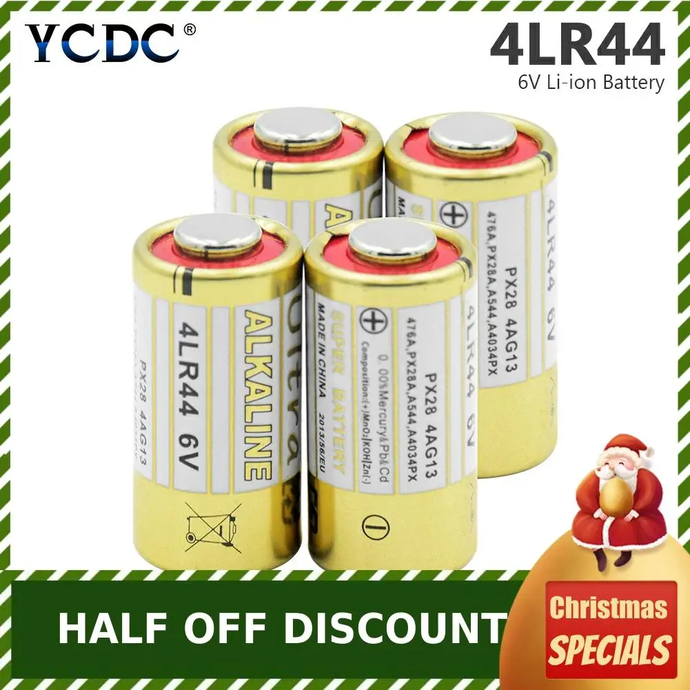 YCDC 4 шт. 4LR44 6V 150 мА/ч, сухой щелочной Батарея для дрессировки собак воротники A544 4034PX PX28A 4G13 PX28L 476A K28A L544