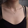 Simple Stainless Steel Letter V Necklace Women Girl Gold/Steel/Rose Gold Alphabet Pendant Necklace Party Gife ► Photo 2/6