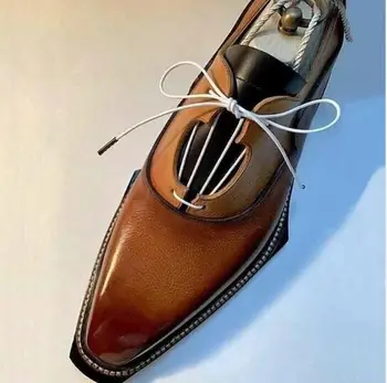 

High Quality Fashion Men Pu Leather Dress Shoes Male Casual Classic Trendy Vinage Stylish Lace-up Shoes Zapatos De Hombre TV424