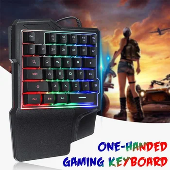 

One-handed Gaming Keyboard Backlight LED USB Wired 35 Keys Keypad Home Office Mobile Phone Keyboard