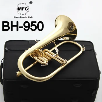 Music Fancier Club Professional Flugelhorn BH-950 Gold Lacquer With Case Profession Flugelhorns Bb Yellow Brass Bell