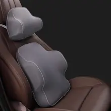 2 шт пены памяти подголовник сиденья автомобиля Подушка твердая для шеи Отдых талии подушка для поддержки спины Набор подушек авто аксессуары