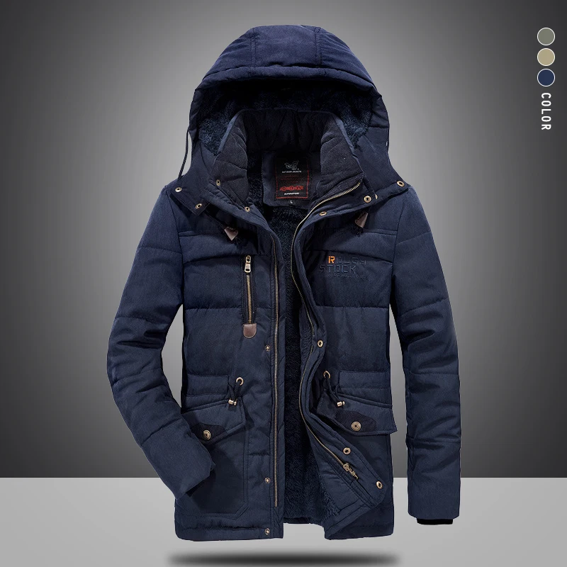 Теплая мужская зимняя куртка Мужская парка пальто 8XL флисовая утепленная одежда