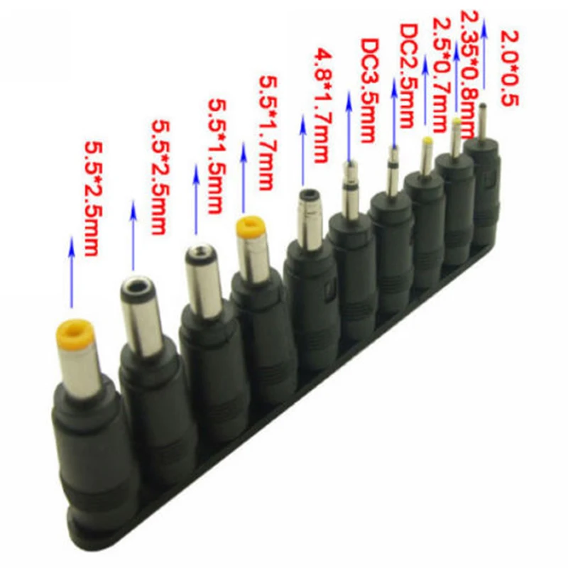 34pcs Set 5.5x2.1mm Universal Laptop DC Power Supply Adapter Connector Plug Multi-Type Female Plugs Computer Cables Connectors