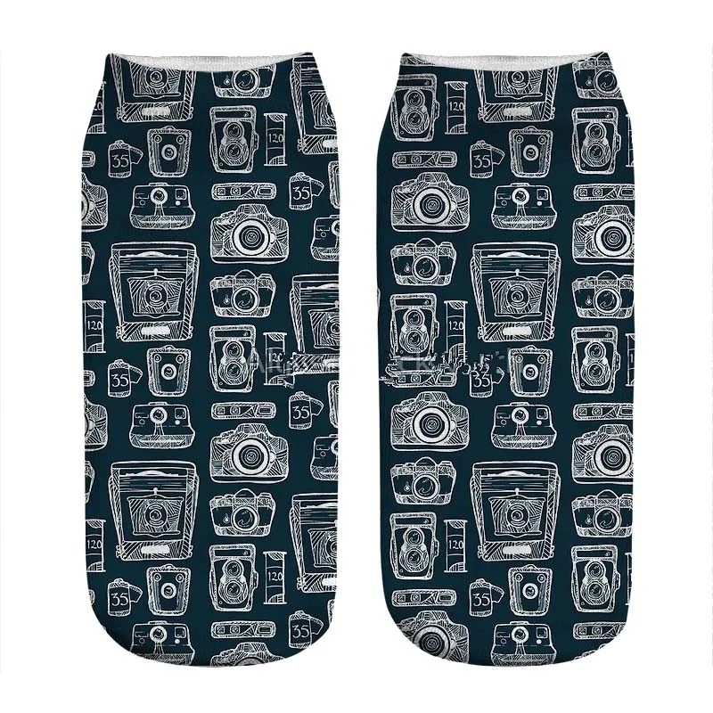 

Women's socks kawaii History of the Camera Printed Socks Woman harajuku Happy Funny Novelty cute girl gift Socks for women