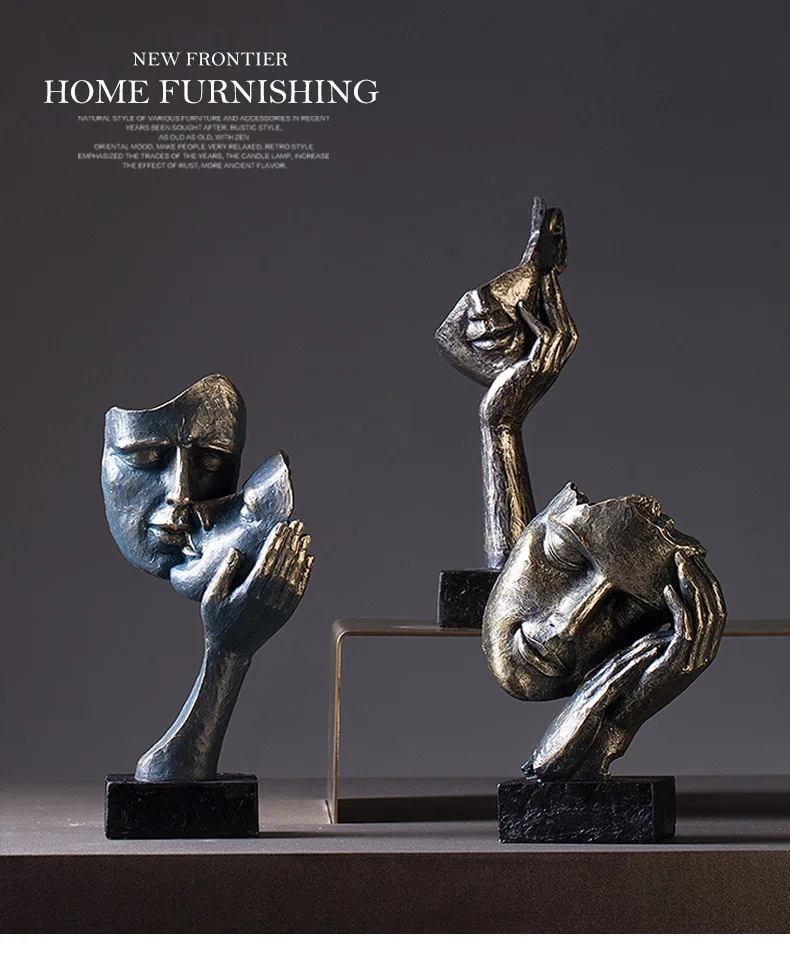Nordic modern simplicity, creativity, abstract character face, artistic dng room, antique home furnishings and decorations