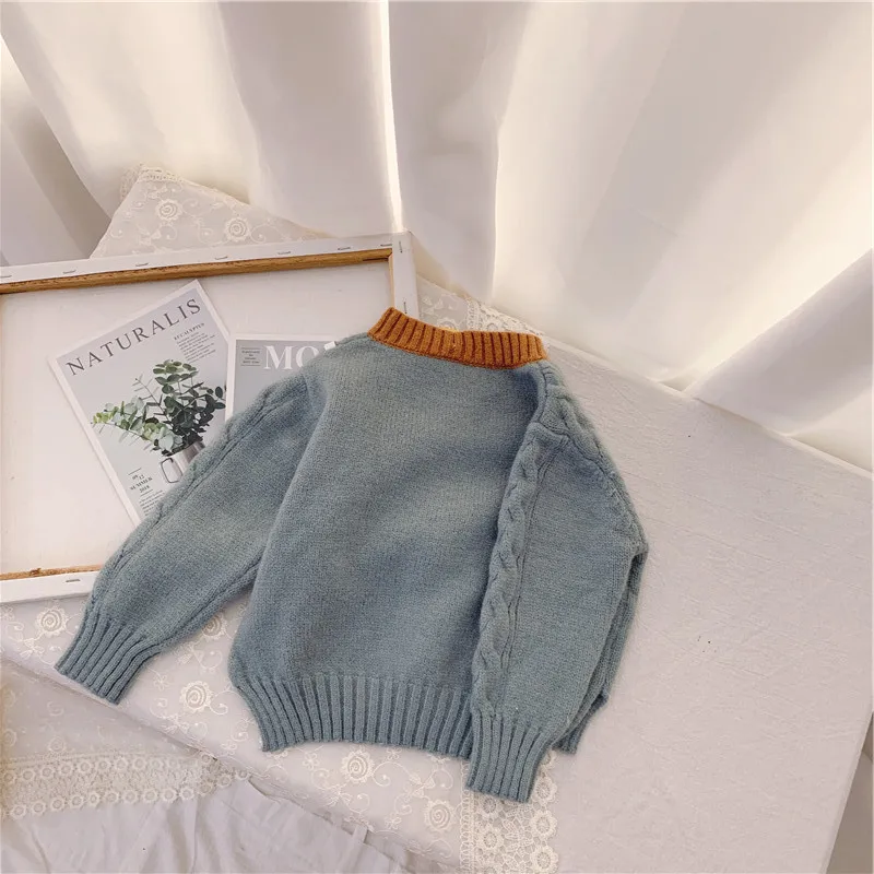 New Cotton Kids Cardigan Boys Girls Children's Knit Cardigan Sweaters Autumn Winter Thicken Kids Knitwear Coats LZ298