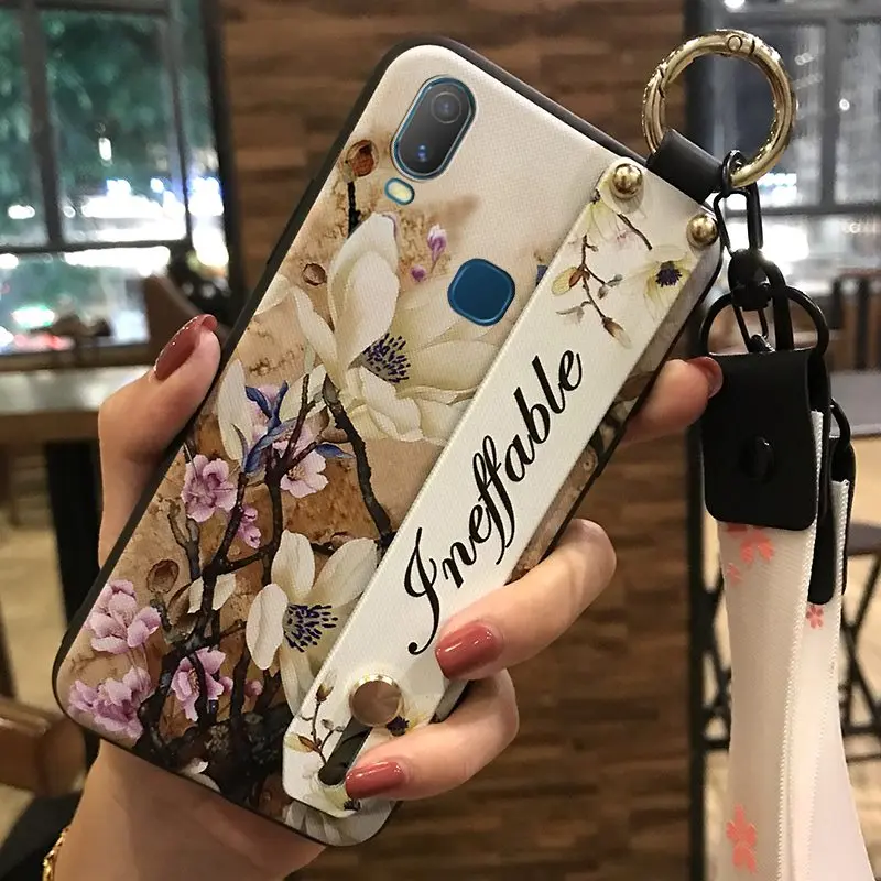 Чехол для телефона VIVO Y11 модный дизайн ремешок силиконовый мягкий чехол
