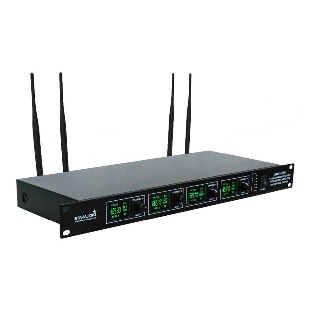 4ch microphone system wireless pa dj stage handheld mic