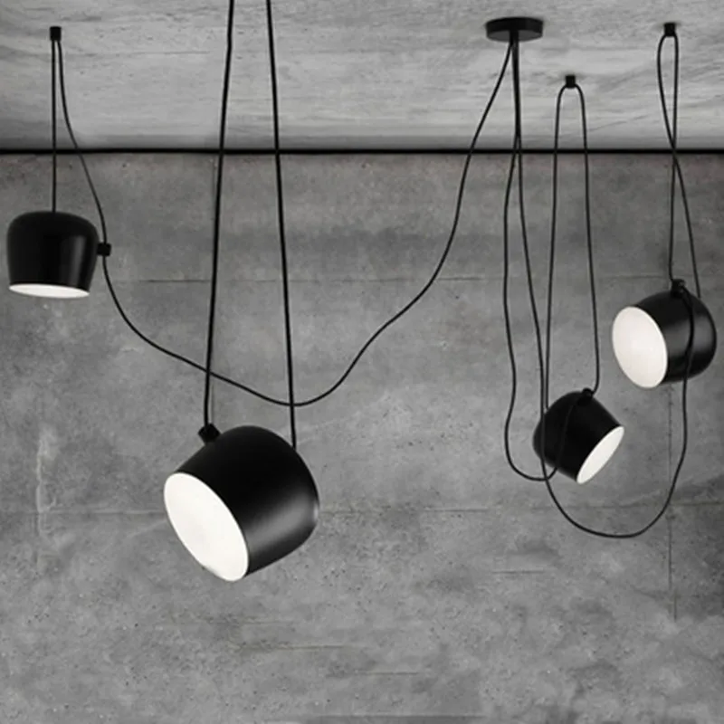 Black/White Shade Modern Creative Pendant Lamp Fashion Nordic Dining Table Hanging Light Fixture DIY Luminaire office lighting | Лампы и