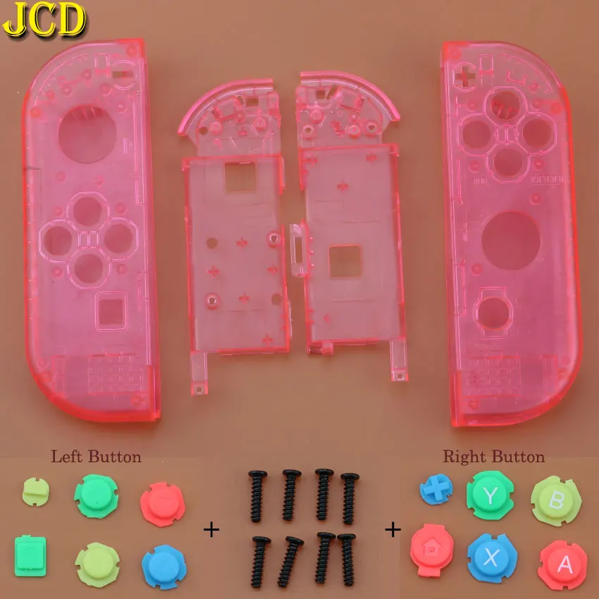 JCD с инструментами корпус оболочка Крышка для переключателя shand NS Joy-Con контроллер защитный чехол W/ABXY Кнопка D-Pad для NX Joy Con - Цвет: O Clear Pink