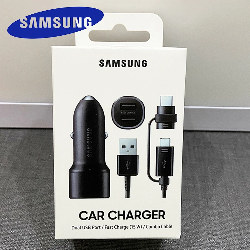 duidelijkheid bedrijf Becks Samsung Fast Car Charger Dual USB Adaptive Quick Adapter Micro USB Type C  Cable For Galaxy s10 s9 s8 Plus S20FE Note 20 10 plus|Phone Adapters &  Converters| - AliExpress