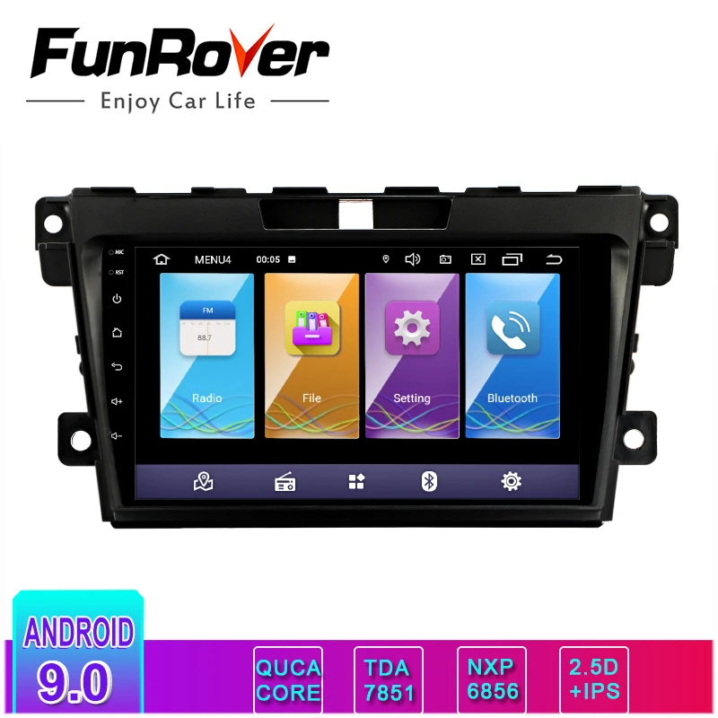 Top Funrover android 9.0 2.5D+IPS car dvd multimedia player For Mazda CX7 CX 7 CX-7 2008-2015 stereos car radio gps navigation RDS 0