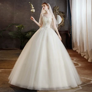 Image for AE0083 Plus Size Lace Wedding Dresses Strapless Ve 