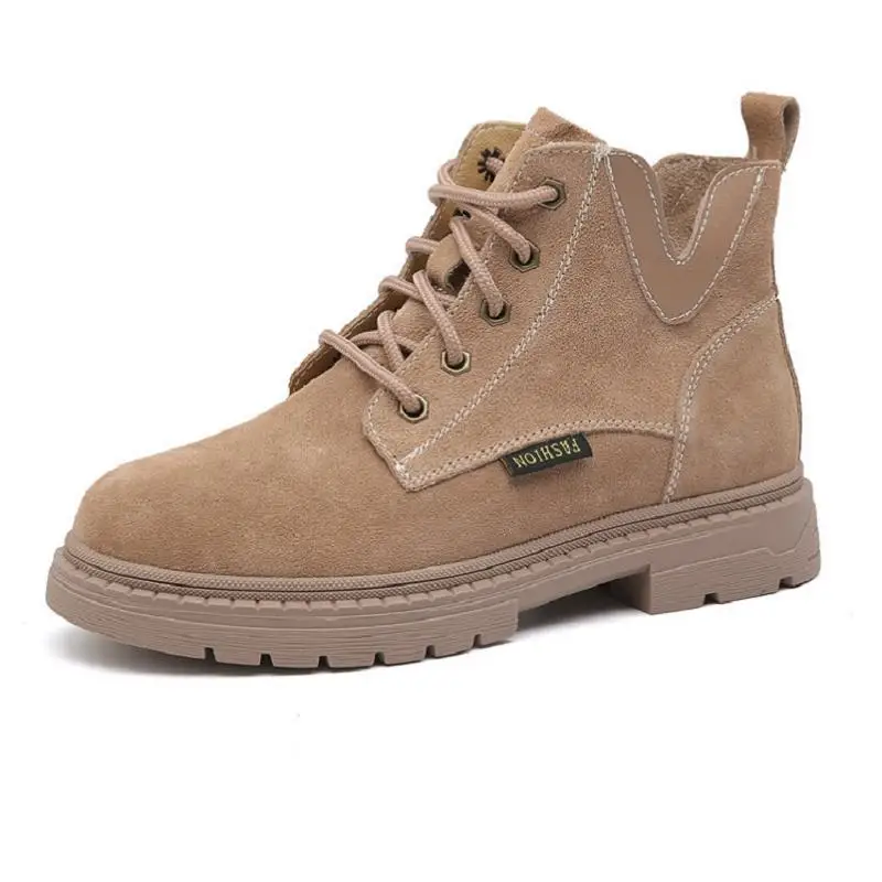 

HOT sale 2019 Woman fashion Short Boots Martin All Are Slim. V Mouth Genuine Leather Spring Autumn Casual Shoes free shipping