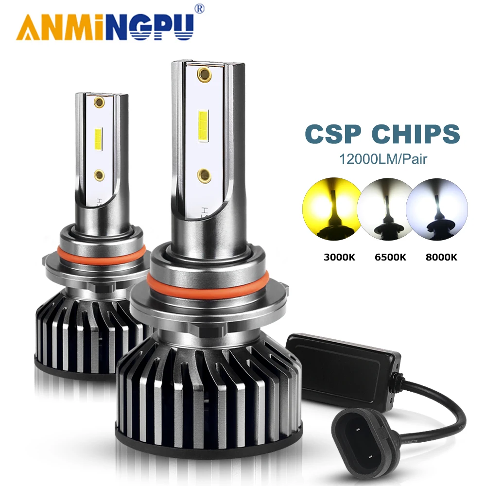 

ANMINGPU Car Headlight Bulbs CSP 12000/LM 9006 HB4 Led Canbus 9005/HB3 Led H11 H8 H9 H7 H4 H27 9012 Hir2 Led Headlight 50W 6500K