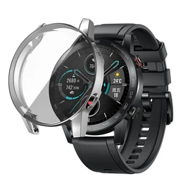 Durable TPU Protective Shell Case with Screen Protector for Huawei Honor Magic Watch2 46mm - Premium Watch Accessory (Silver)